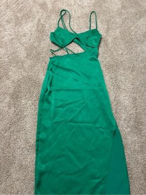 halter white satin dress Satin Mini Dress with Tulle Cross-Halter - White 8 main image 0